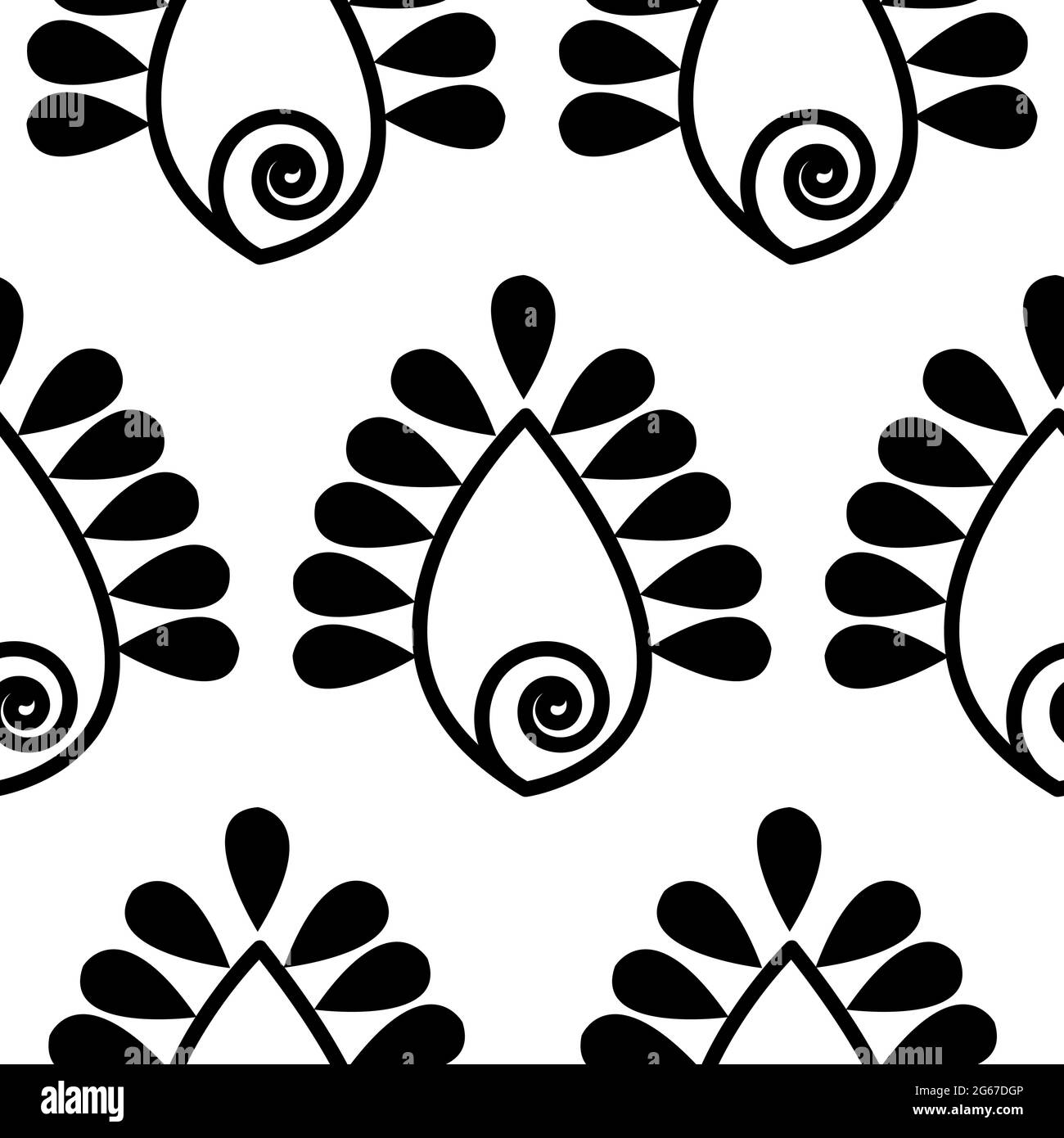 Abstract Floral design concept of indian folk art isolated on white ...