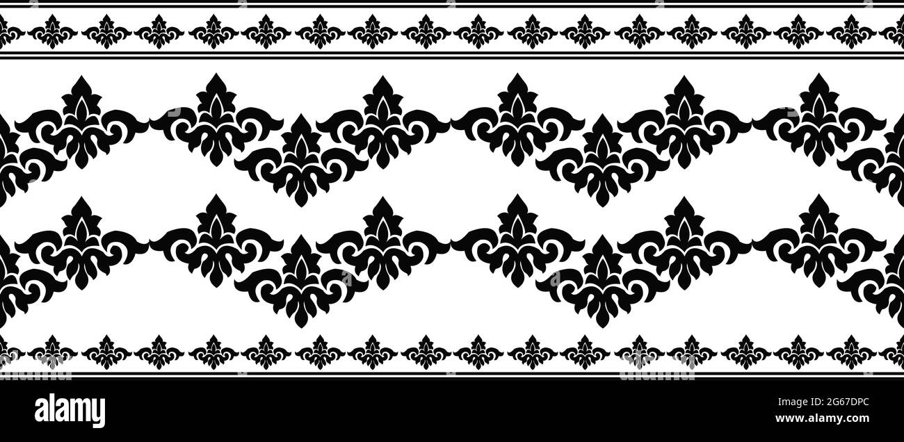 Indian Traditional Saree border design concept of floral art isolated ...