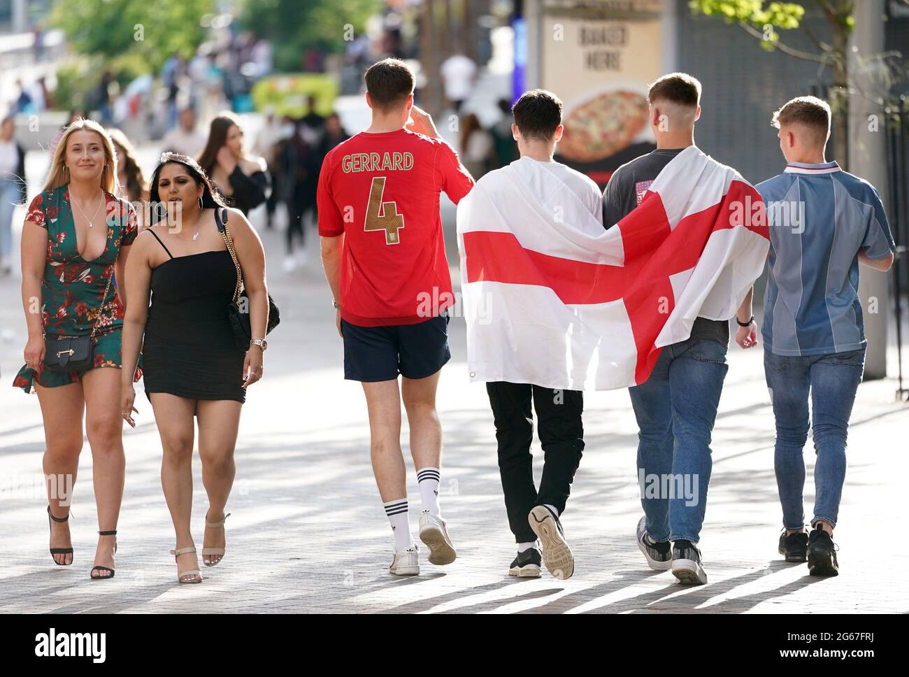 Jul With Fans Fans in Market Square in Nottingham before the Euro2020 quarter final ...