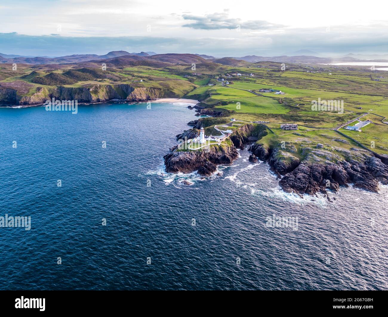 Aerial View of Fanad Head Lighthouse County Donegal Lough Swilly and