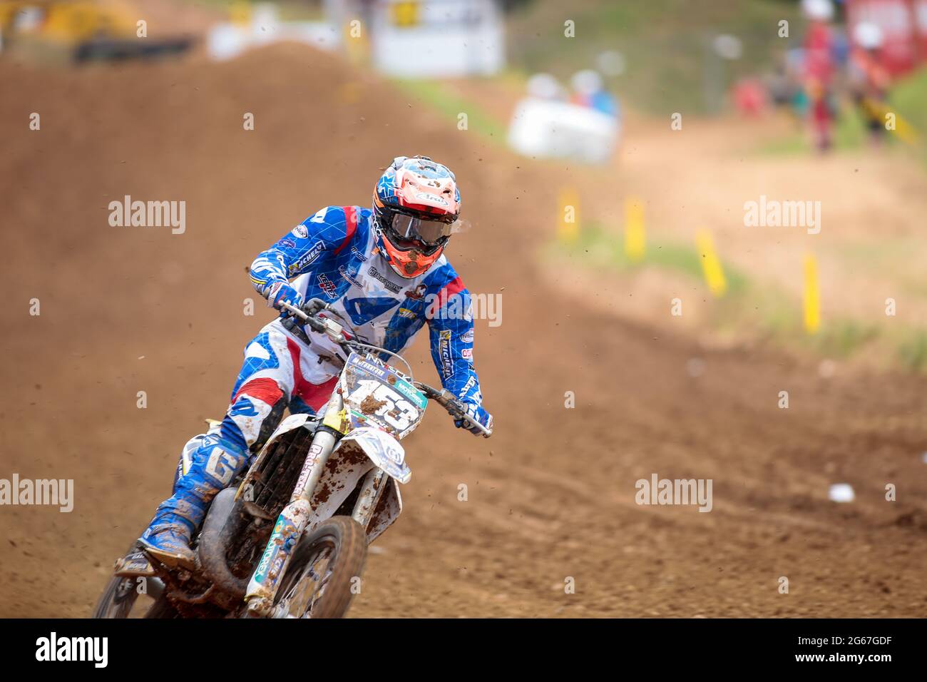 Maggiora / Novara - Italy, 03 July 2021,  Bindi Riccardo Husqvarna ITA during the 2021 FIM MX125 Motocross World Championships, on July 3, 2021 in Maggiora, Italy - Photo Nderim Kaceli / Alamy Live News Stock Photo