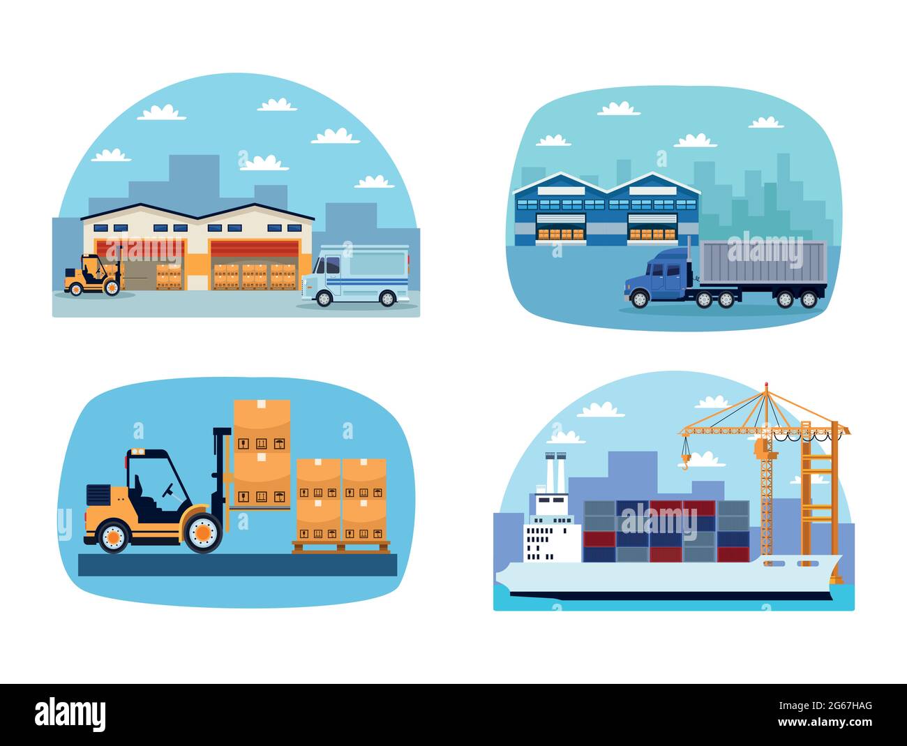 four logistic icons Stock Vector Image & Art - Alamy