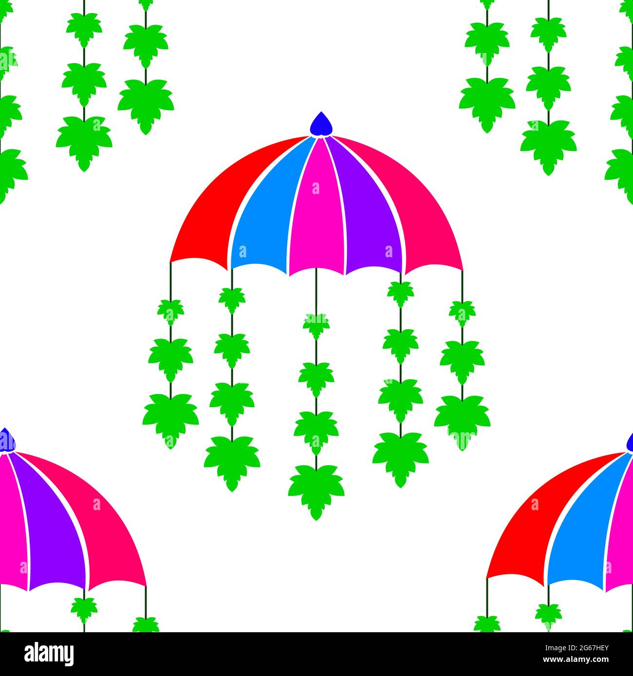 Autumn pattern from stylized yellow maple leaves and umbrellas seamless ...