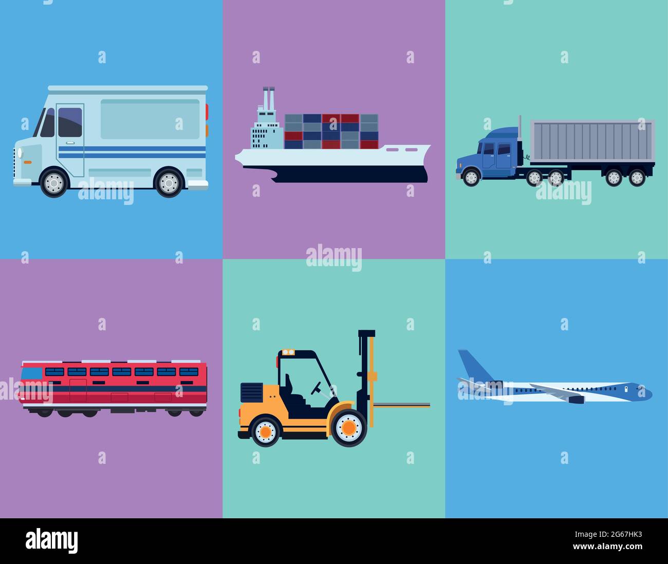 six logistic icons Stock Vector Image & Art - Alamy
