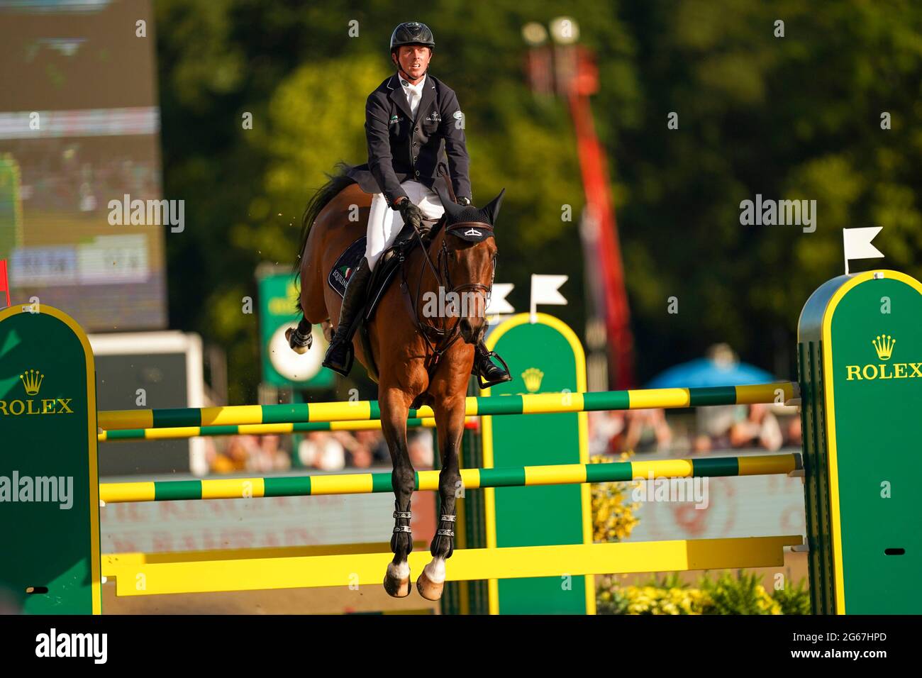 Ben Maher riding Chuck Bass competes in the Kingdom of Bahrain Stakes ...