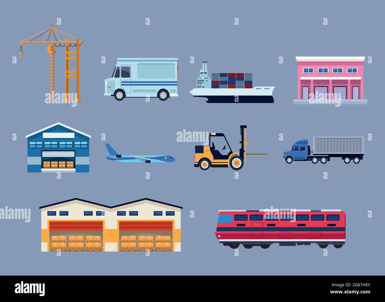 ten logistic icons Stock Vector Image & Art - Alamy