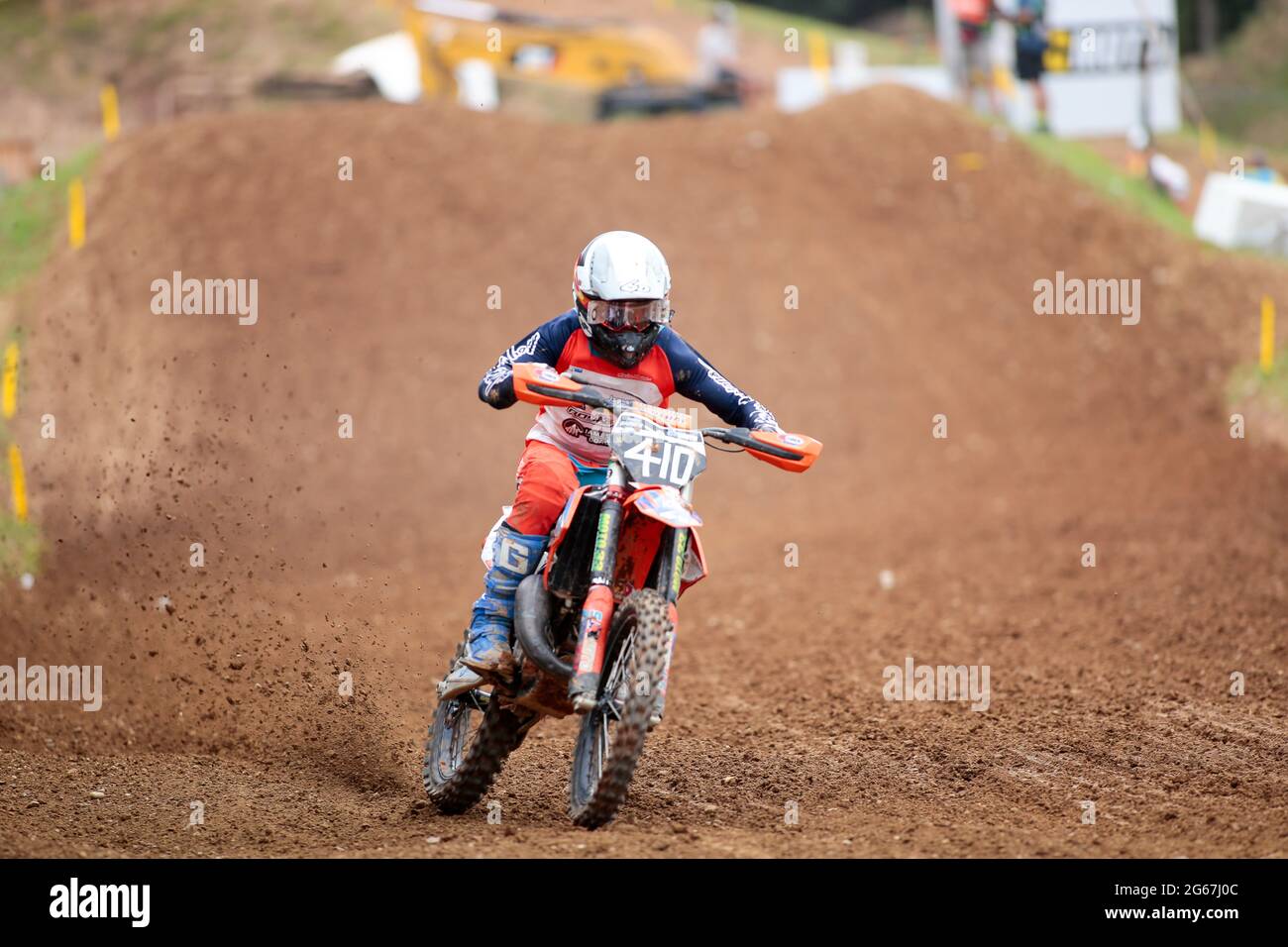 Maggiora / Novara - Italy, 03 July 2021,  Barker James KTM GBR during the 2021 FIM MX125 Motocross World Championships, on July 3, 2021 in Maggiora, Italy - Photo Nderim Kaceli / Alamy Live News Stock Photo