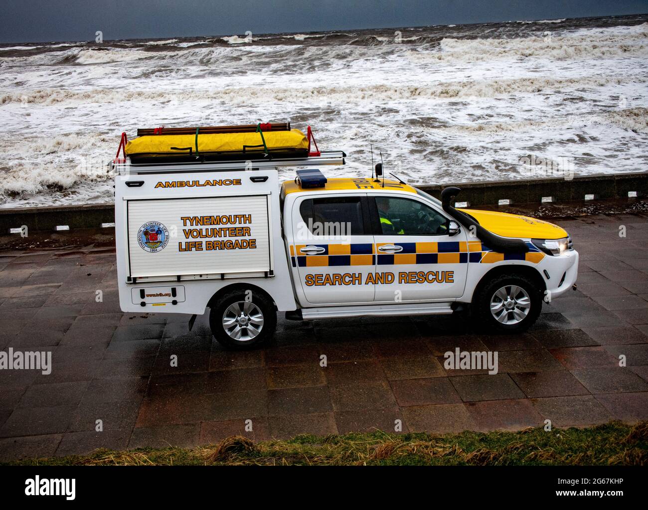 Search and rescue vehicle at the coast Stock Photo
