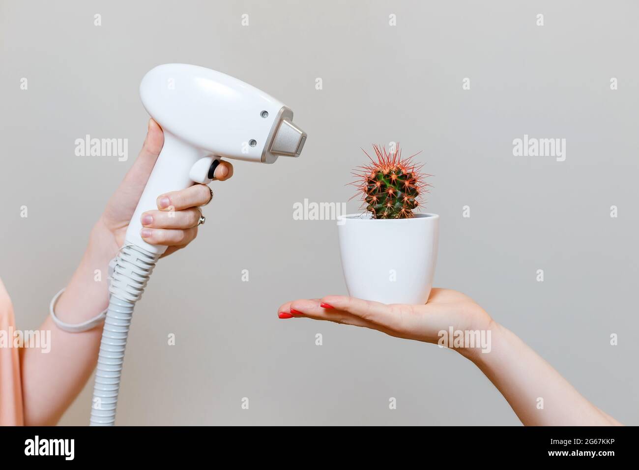 Laser hair removal end epilation concept beautician applying laser