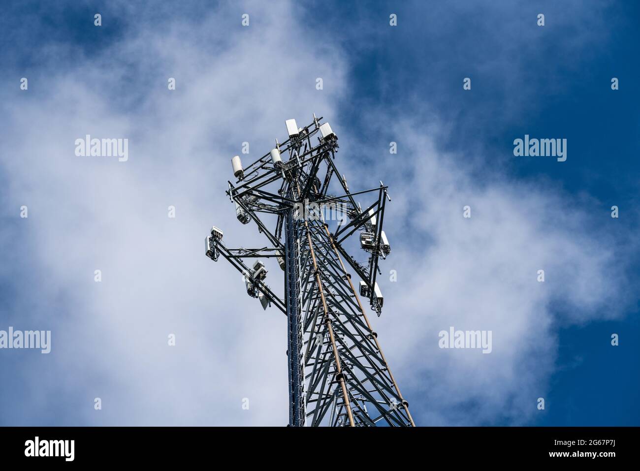 Aerial view of mobile phone cell tower to illustrate lack of broadband