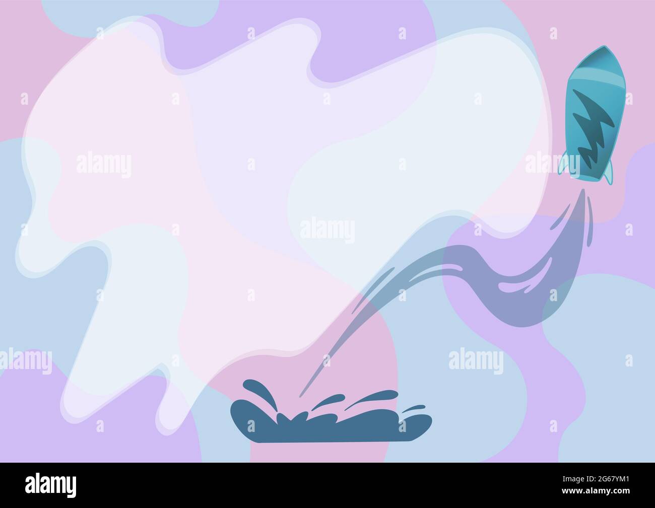 Spacecraft Drawing Launching From The Ground Towards Sky. Shuttle Booster Commencing Flight Presenting Business Start Up Thoughts And Designs. Stock Vector