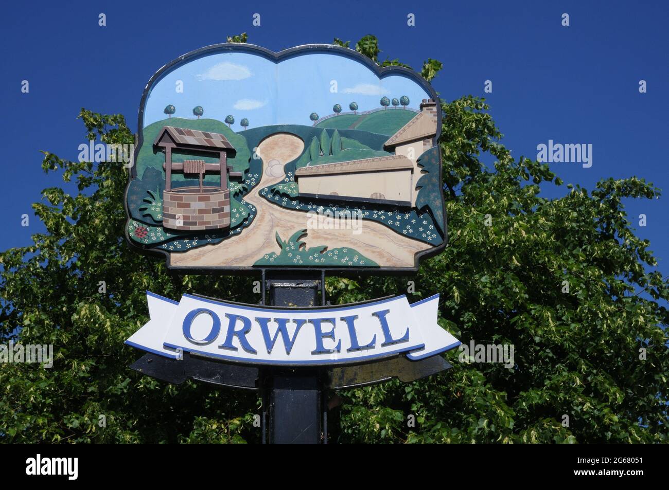 Village Sign, Orwell, Cambridgeshire Stock Photo Alamy