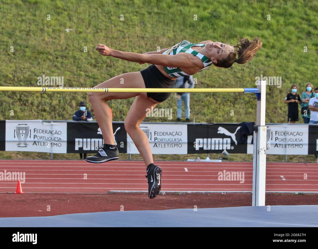 Guimarães, 07/03/2021 - Athletics: National Club Championship - 1st  Division Final, at the Gémeos Castro Athletics Track in Guimarães. Female  Height Jump: Anabela Neto (SCP). ( José Carmo / Global Images/Sipa USA  Stock Photo - Alamy
