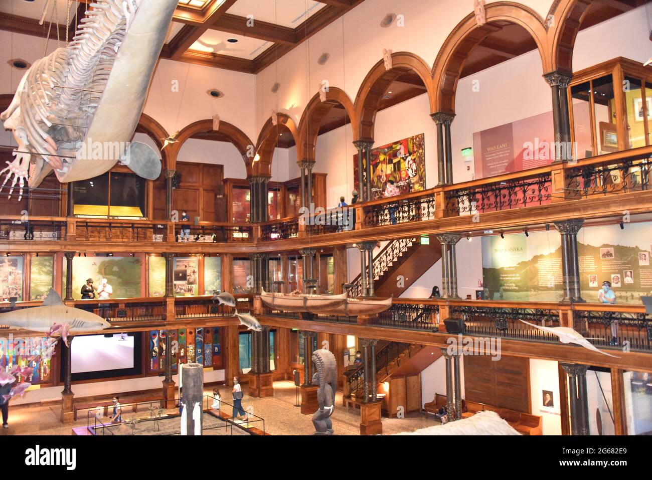 Oahu, Hawaii. U.S.A. 6/9/2021. (Ambient light/flash) Bishop Museum 1889. World-class collection of Hawaiian and Pacific Cultures. Stock Photo