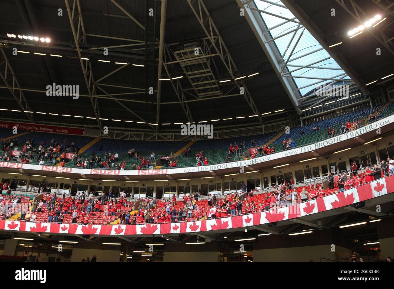 Cardiff, UK. 03rd July, 2021. Fans inside the Principality stadium to ...