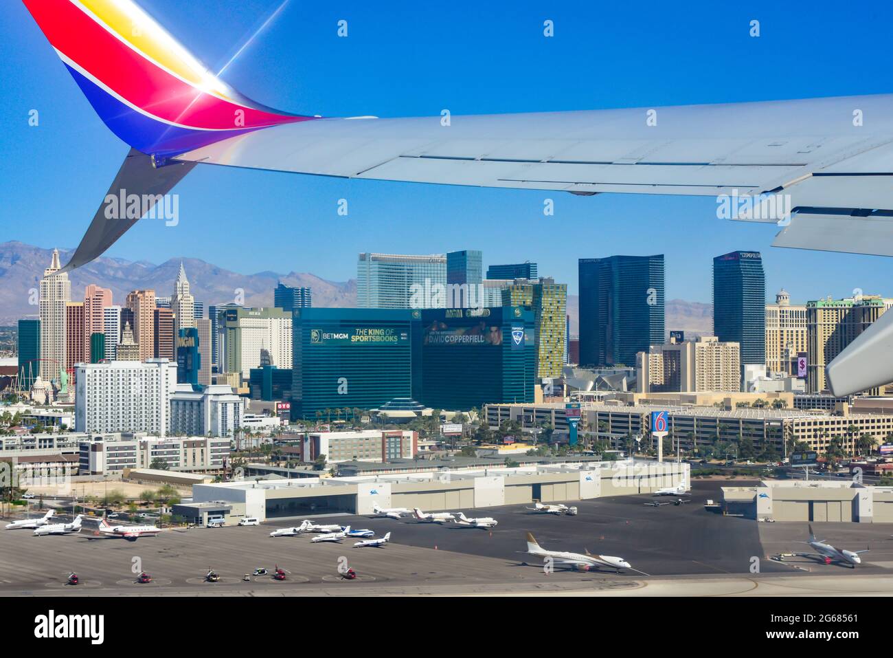 View from the cabin window of a 780 Max Southwest Airlines jet soon ...