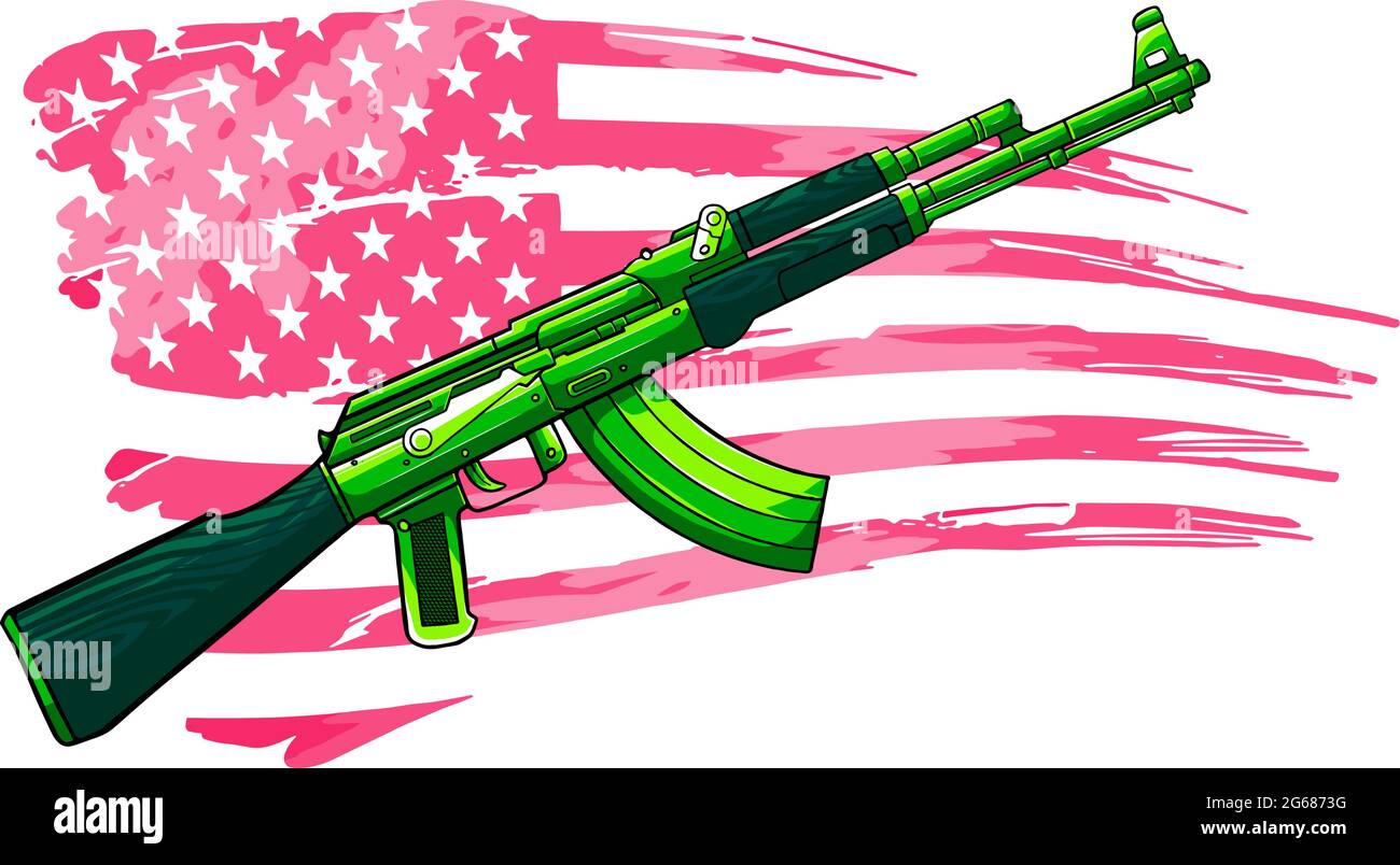 Ak 47 Gun Colourful Animation Wallpaper Download