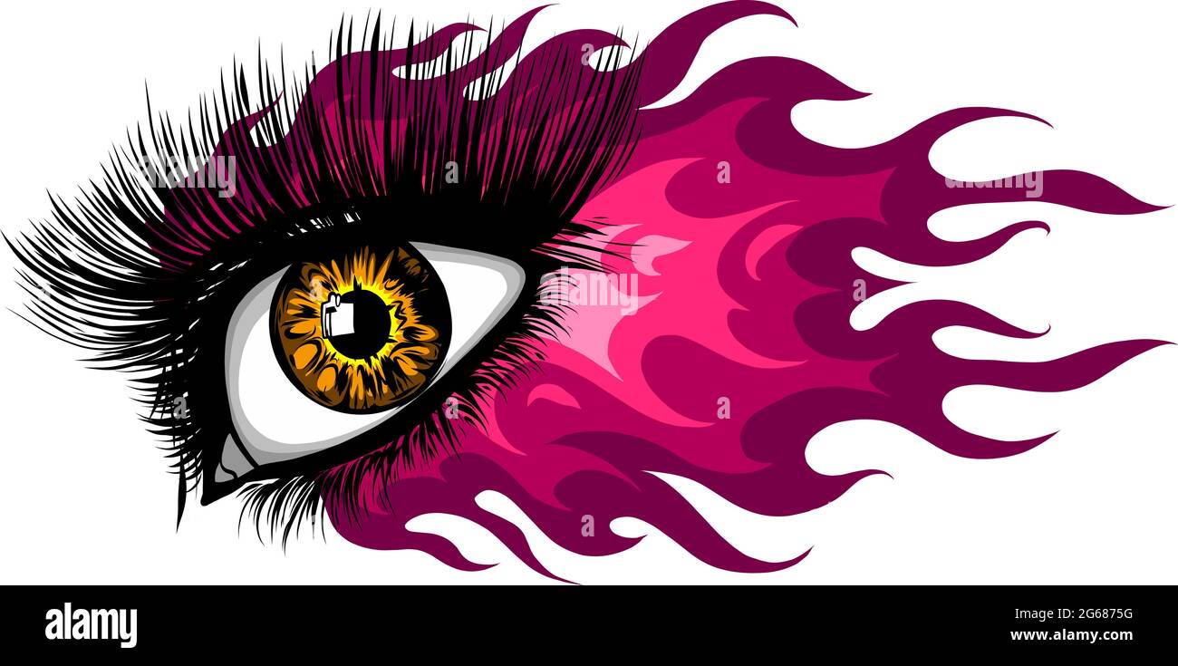 Anime eyes vision fire pop culture logo design 4967183 Vector Art at  Vecteezy