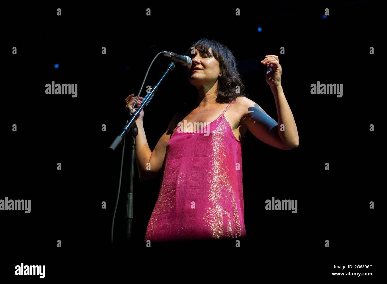 Madrid, Spain. 03rd July, 2021. Singer Eva Amaral of the group The musical Amara performs at the Noches del Botanico in Madrid. (Photo by Atilano Garcia/SOPA Images/Sipa USA) Credit: Sipa USA/Alamy Live News Stock Photo