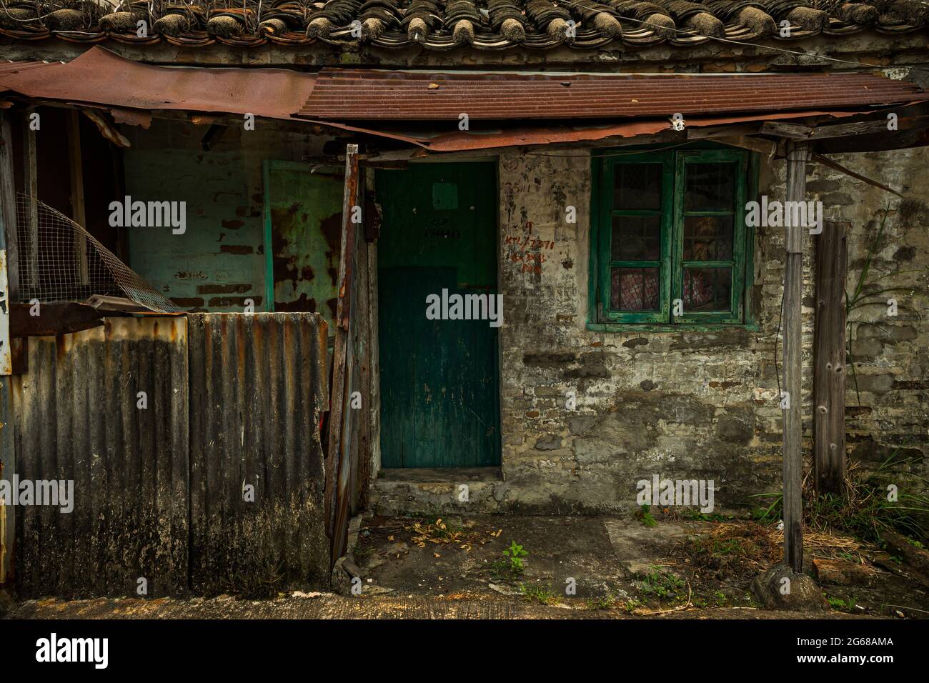 Traditional single storey village house, Kam Tin, New Territories, Hong