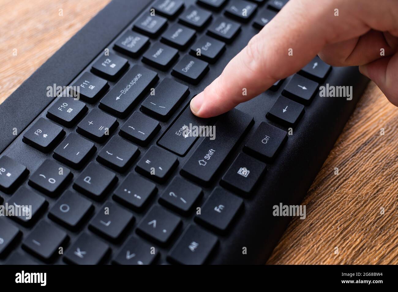 Hands Pointing Pressing Computer Keyboard Keys Typewriting New Ideas.  Fingers Tapping Typing Fresh Thoughts Using Wireless Notebook Keypad Stock  Photo - Alamy