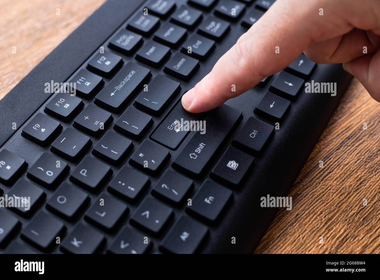 Hands Pointing Pressing Computer Keyboard Keys Typewriting New Ideas. Fingers Tapping Typing