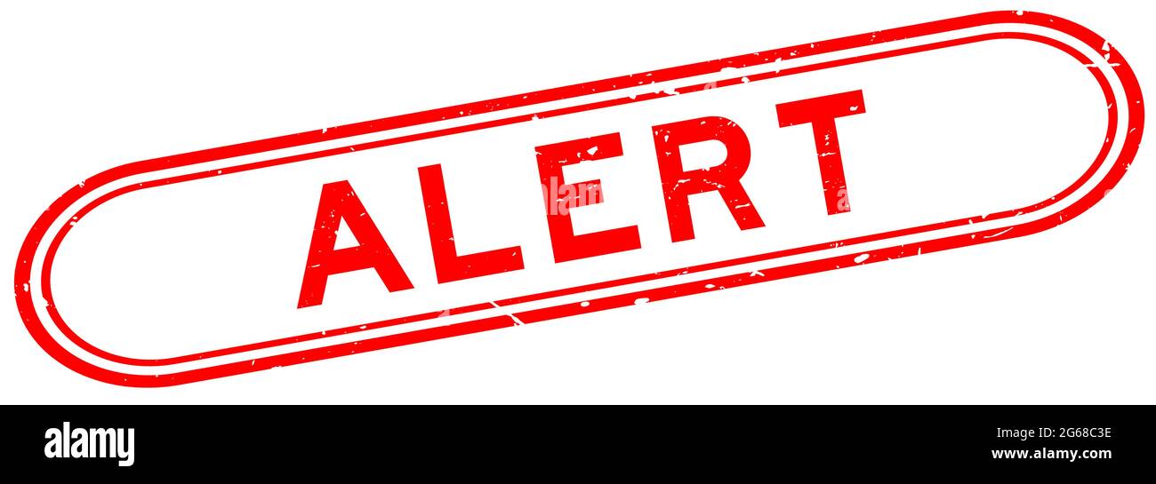 Grunge red alert word rubber seal stamp on white background Stock ...