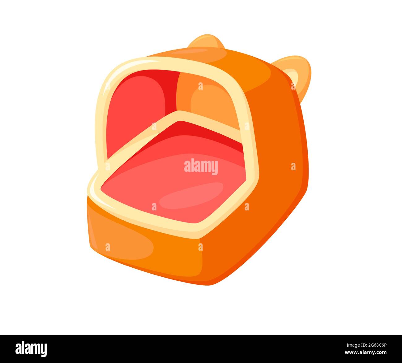 Pet bed with soft pillow. Cozy animal house for comfort sleeping