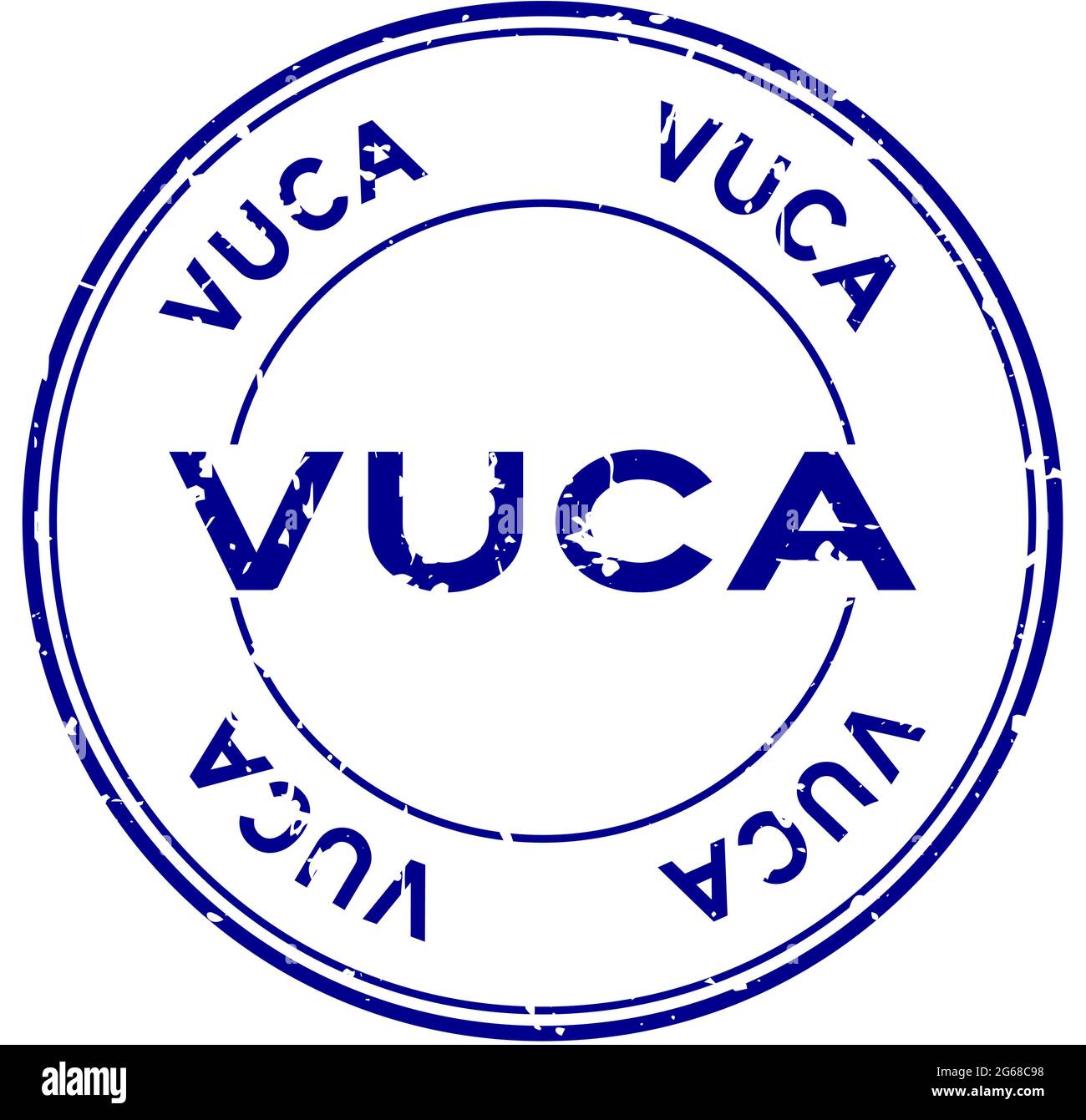 Grunge blue vuca (abbreviation of Volatility, uncertainty, complexity