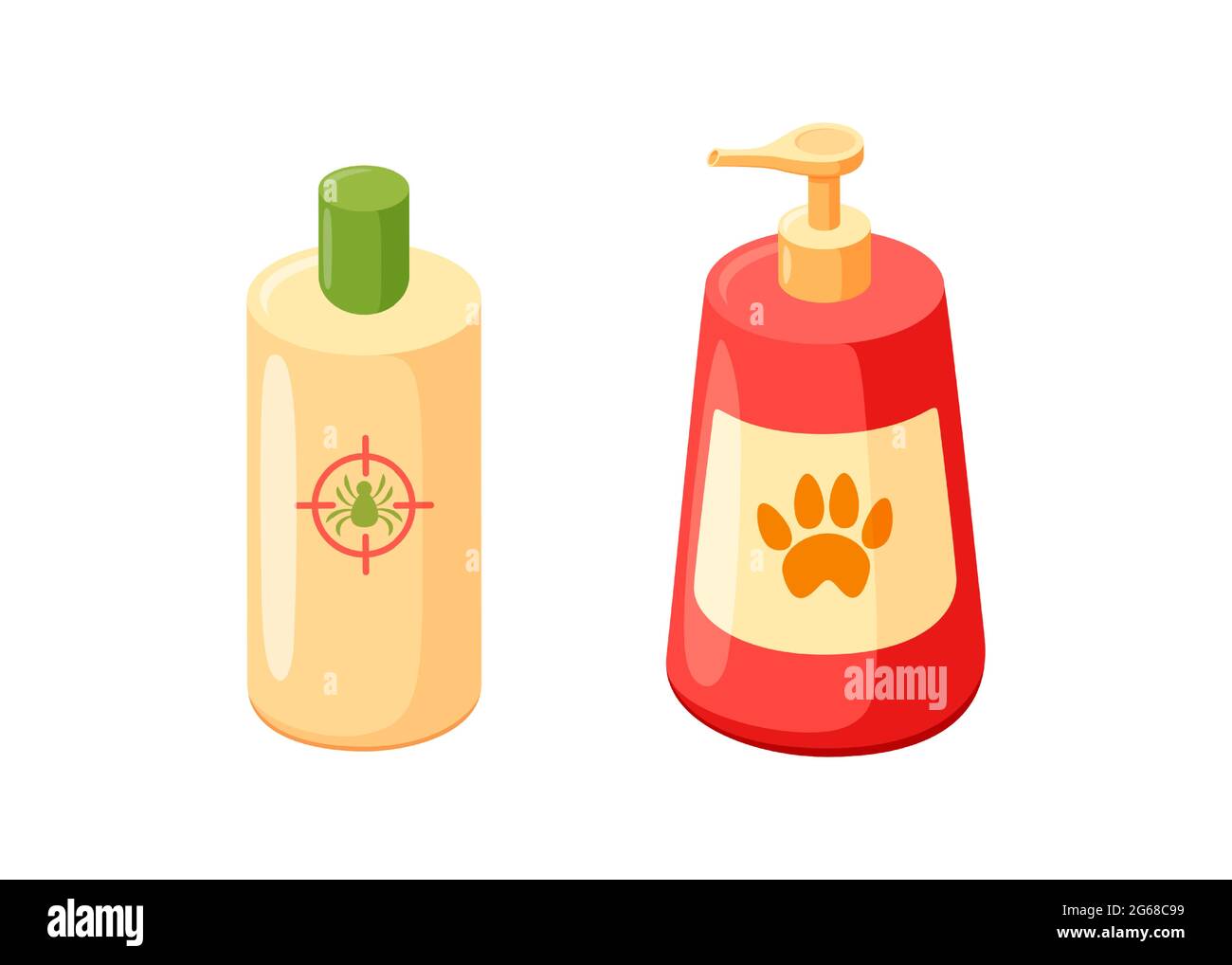 Pet shampoo and cosmetics bottles. Shampoo for grooming of cats and dogs.  Vector illustration in cute cartoon style Stock Vector Image & Art - Alamy