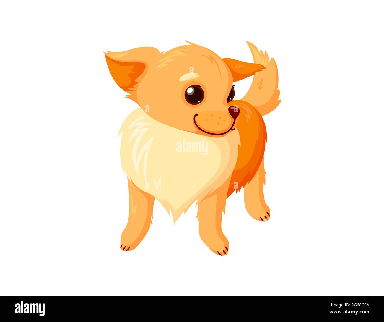 Cartoon funny dog standing on white background Vector Image