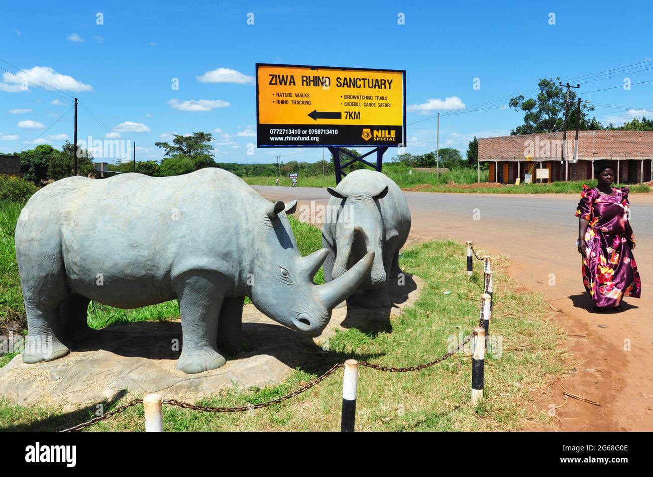 UGANDA. 200KM NORTH OF KAMPALA, THE ZIWA RHINO SANCTUARY IS TRYING TO REINTRODUCE RHINO IN UGANDA. Stock Photo