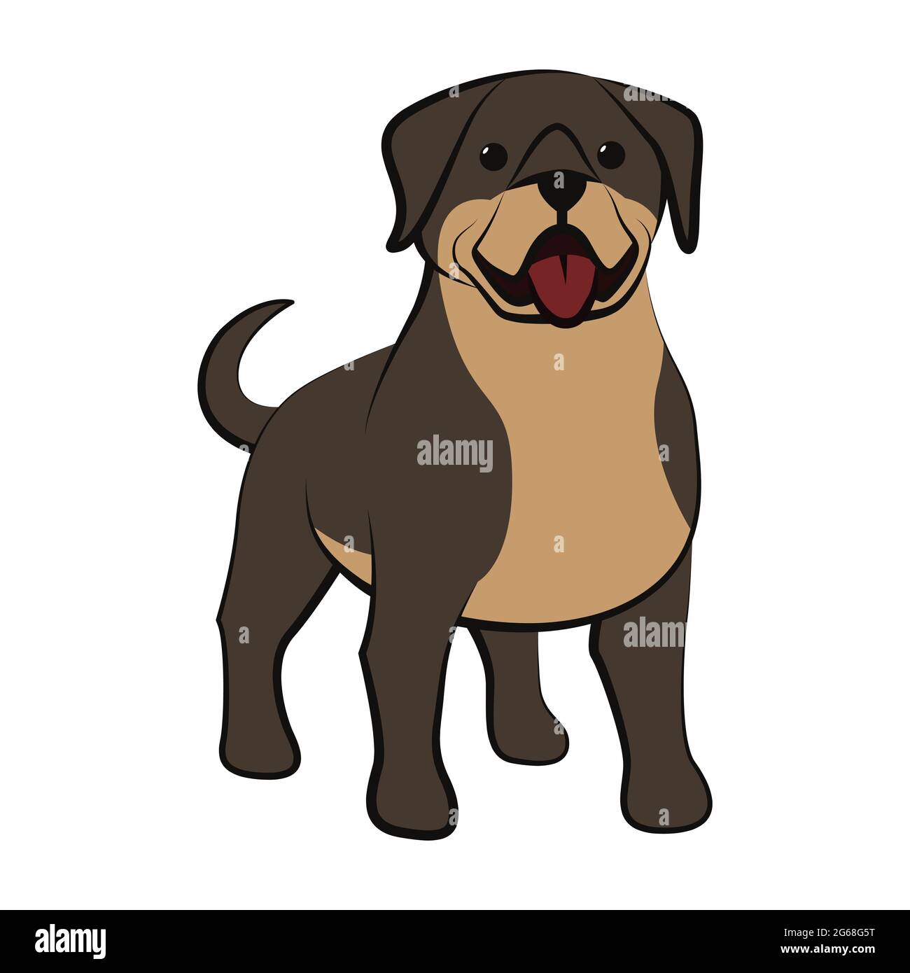 Cute Cartoon Vector Illustration icon of a big dog. It is flat style