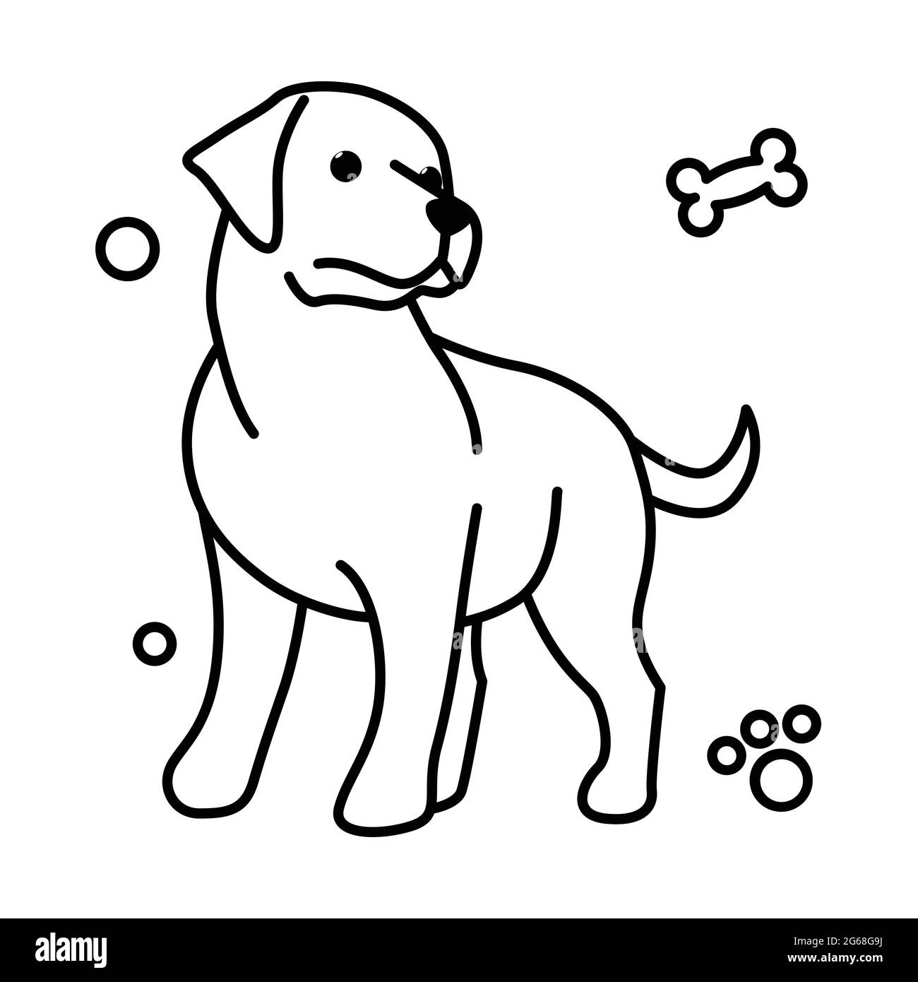 Cute Cartoon Vector Illustration icon of a big dog. It is outline style  Stock Vector Image & Art - Alamy