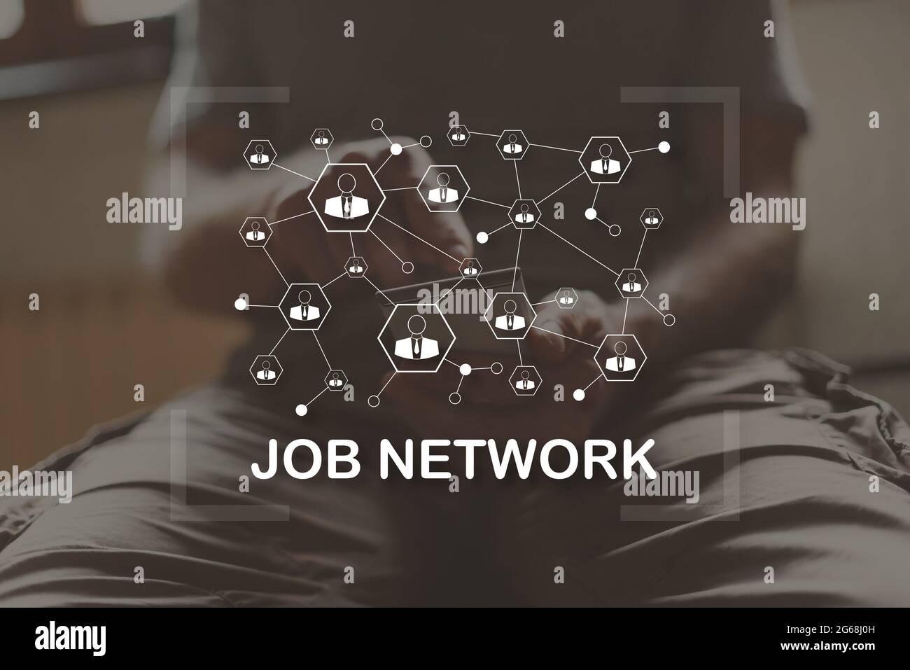 Job network concept illustrated by a picture on background Stock Photo ...