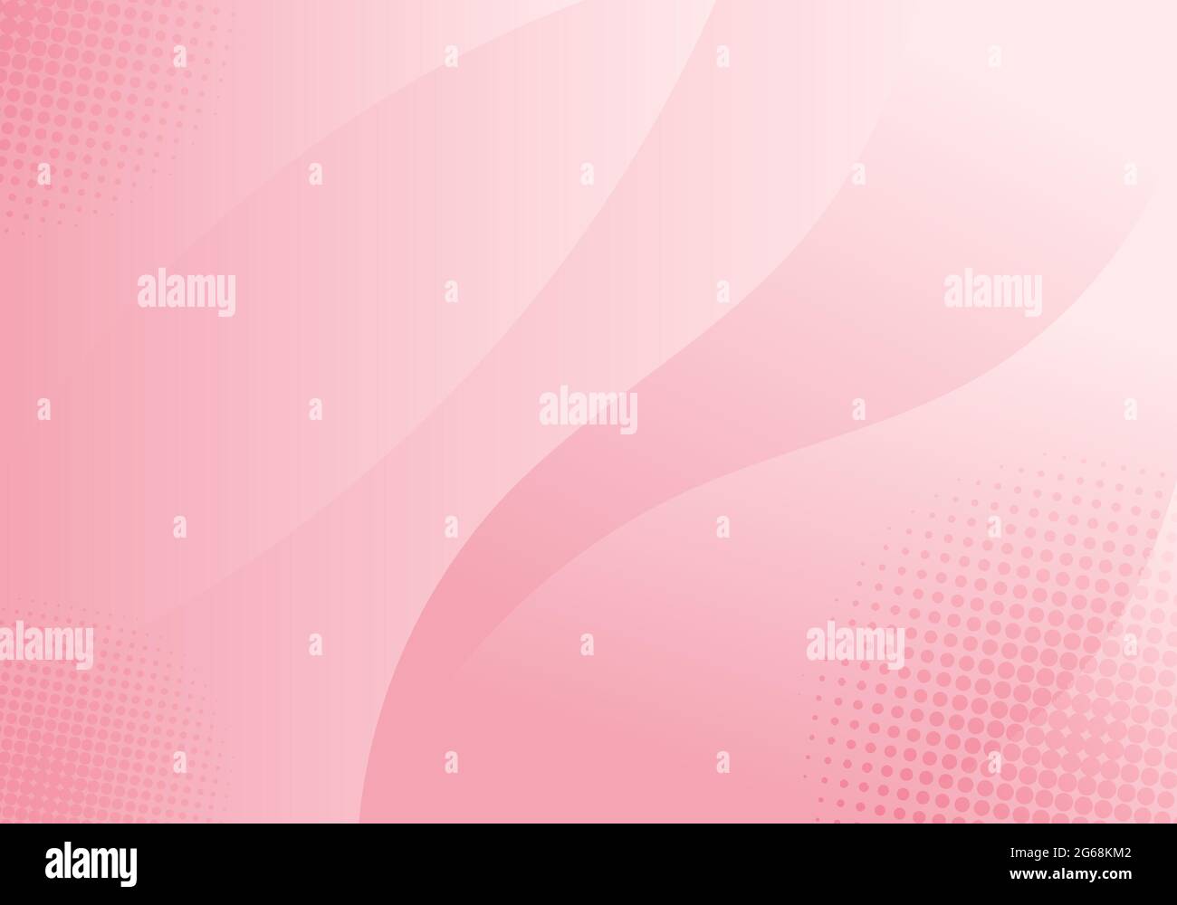 Abstract curved shape layer soft pink color with halftone effect background. Vector illustration Stock Vector
