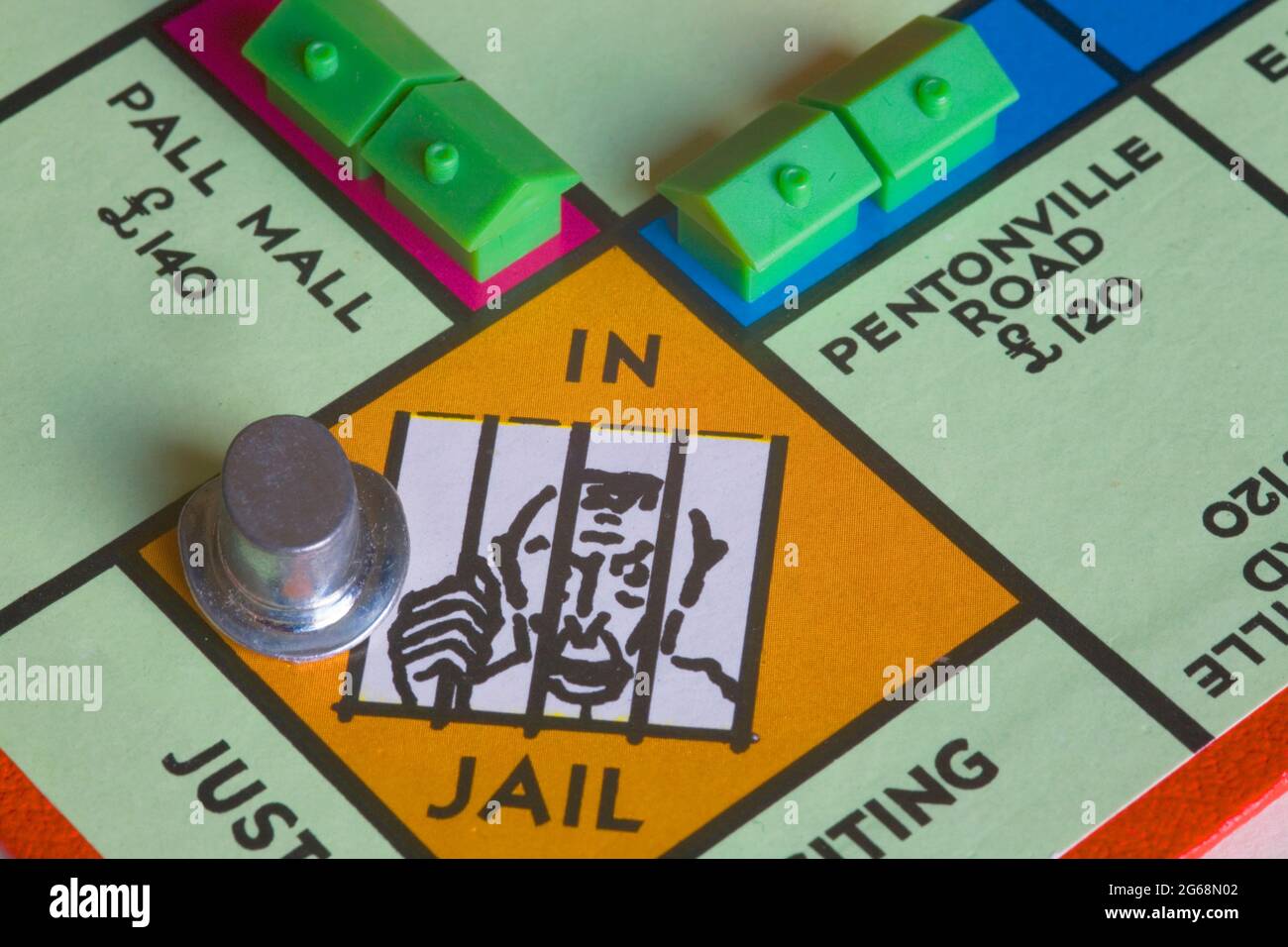 in jail   monopoly board game Stock Photo