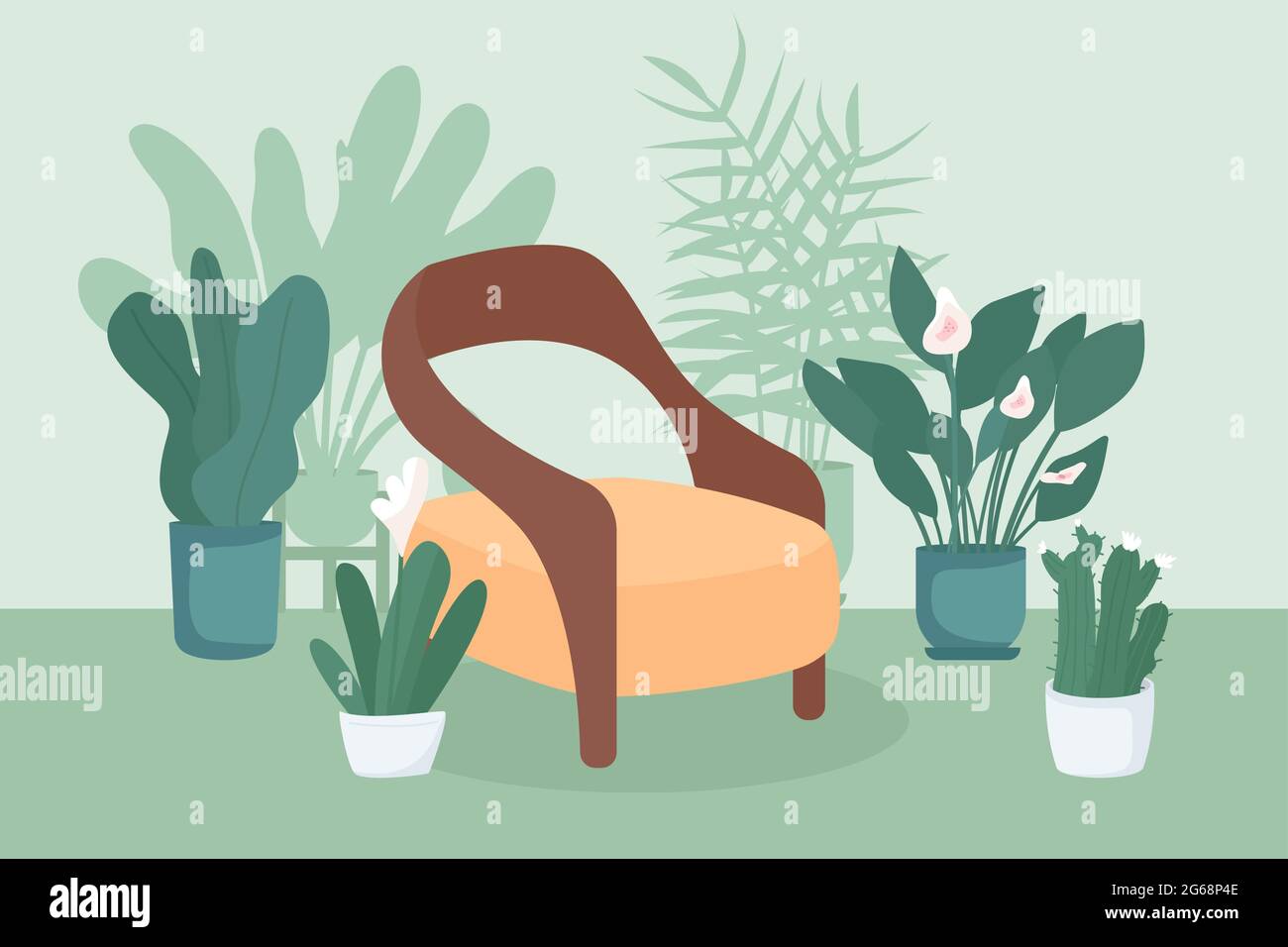 Indoor garden flat color vector illustration Stock Vector Image & Art ...