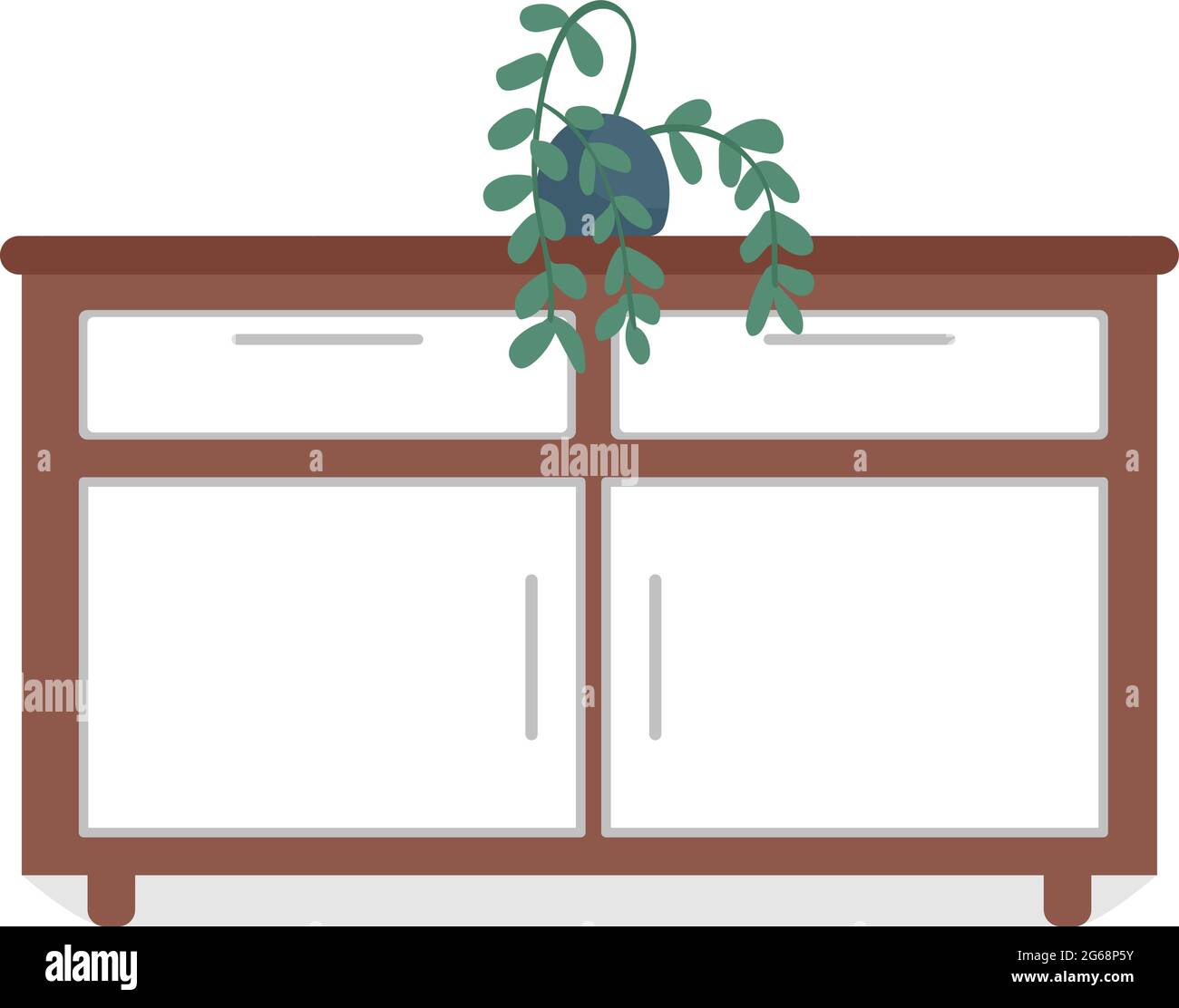 Cabinet semi flat color vector object Stock Vector