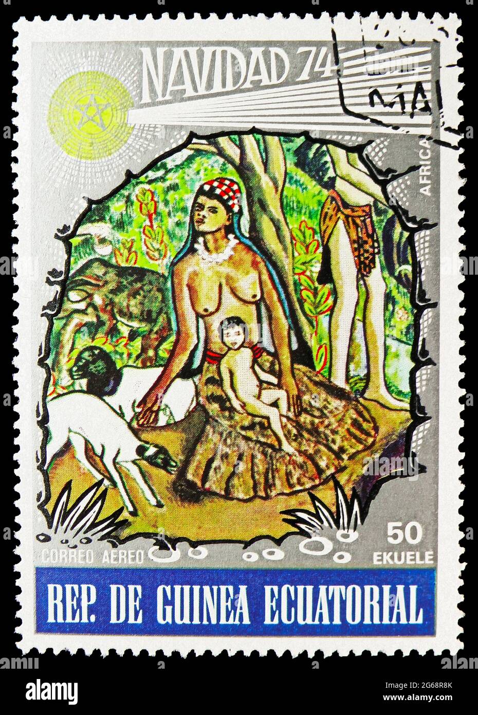 MOSCOW, RUSSIA - DECEMBER 16, 2020: Postage stamp printed in Equatorial