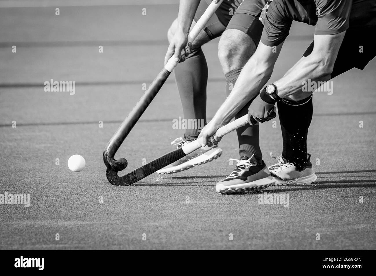 Field hockey player on artificial grass play field Stock Photo Alamy