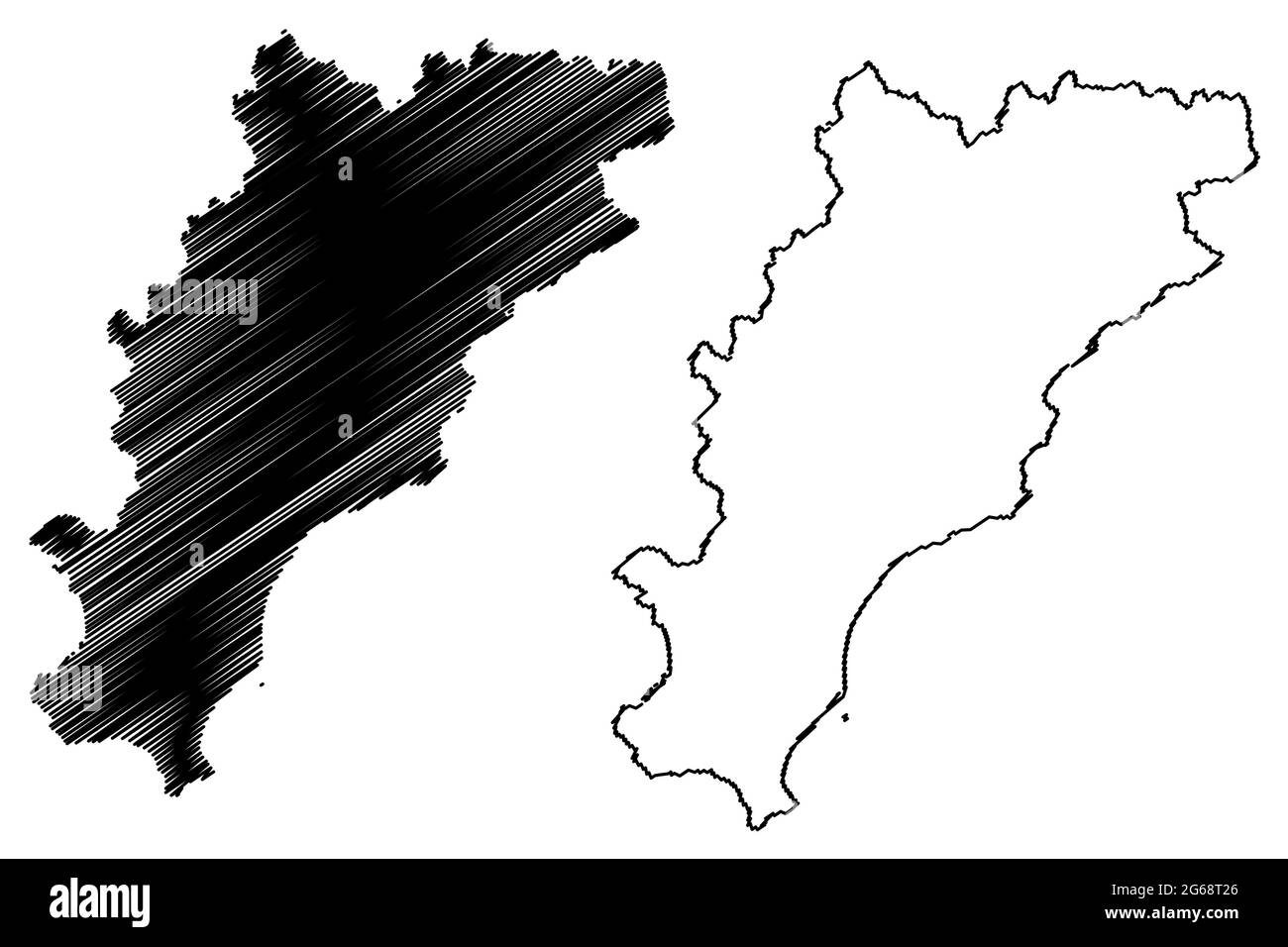 Savona province (Italy, Italian Republic, Liguria region) map vector