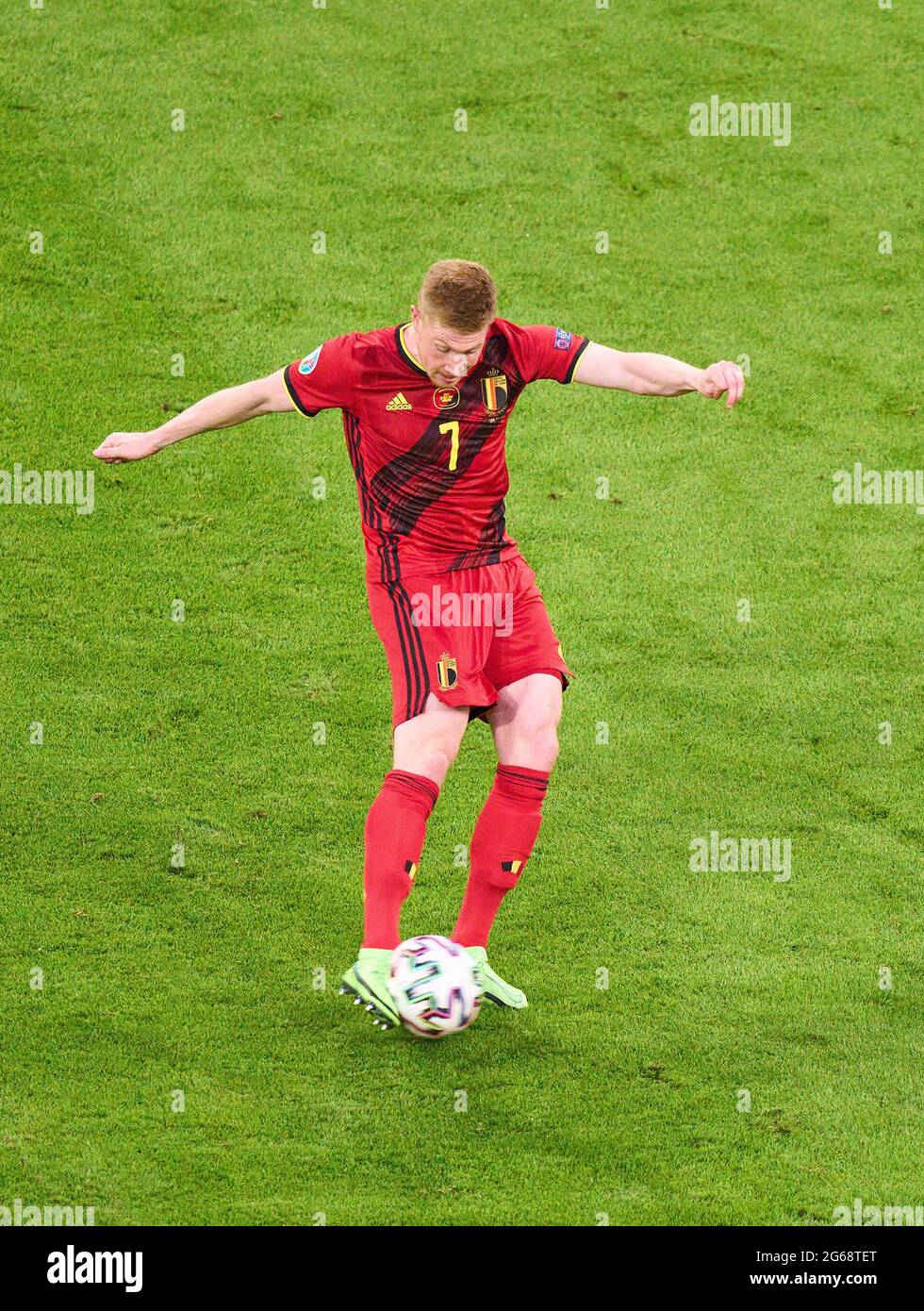 Kevin DE BRUYNE, Belgium Nr.7  in the quarterfinal match BELGIUM - ITALY 1-2 at the football UEFA European Championships 2020 in Season 2020/2021 on July 02, 2021  in Munich, Germany. © Peter Schatz / Alamy Live News Stock Photo