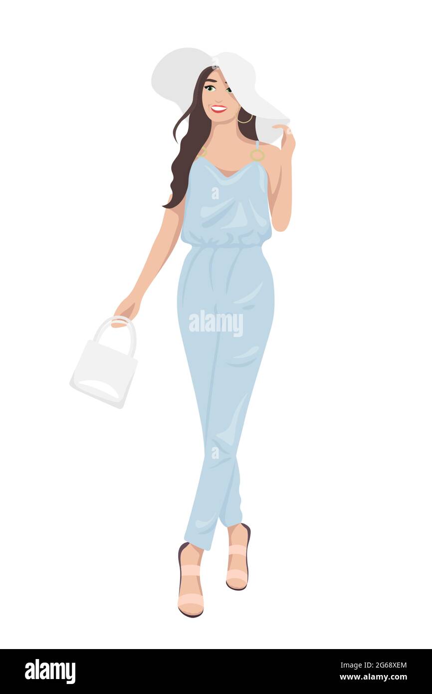 Women dressed in stylish trendy clothes - female Vector Image