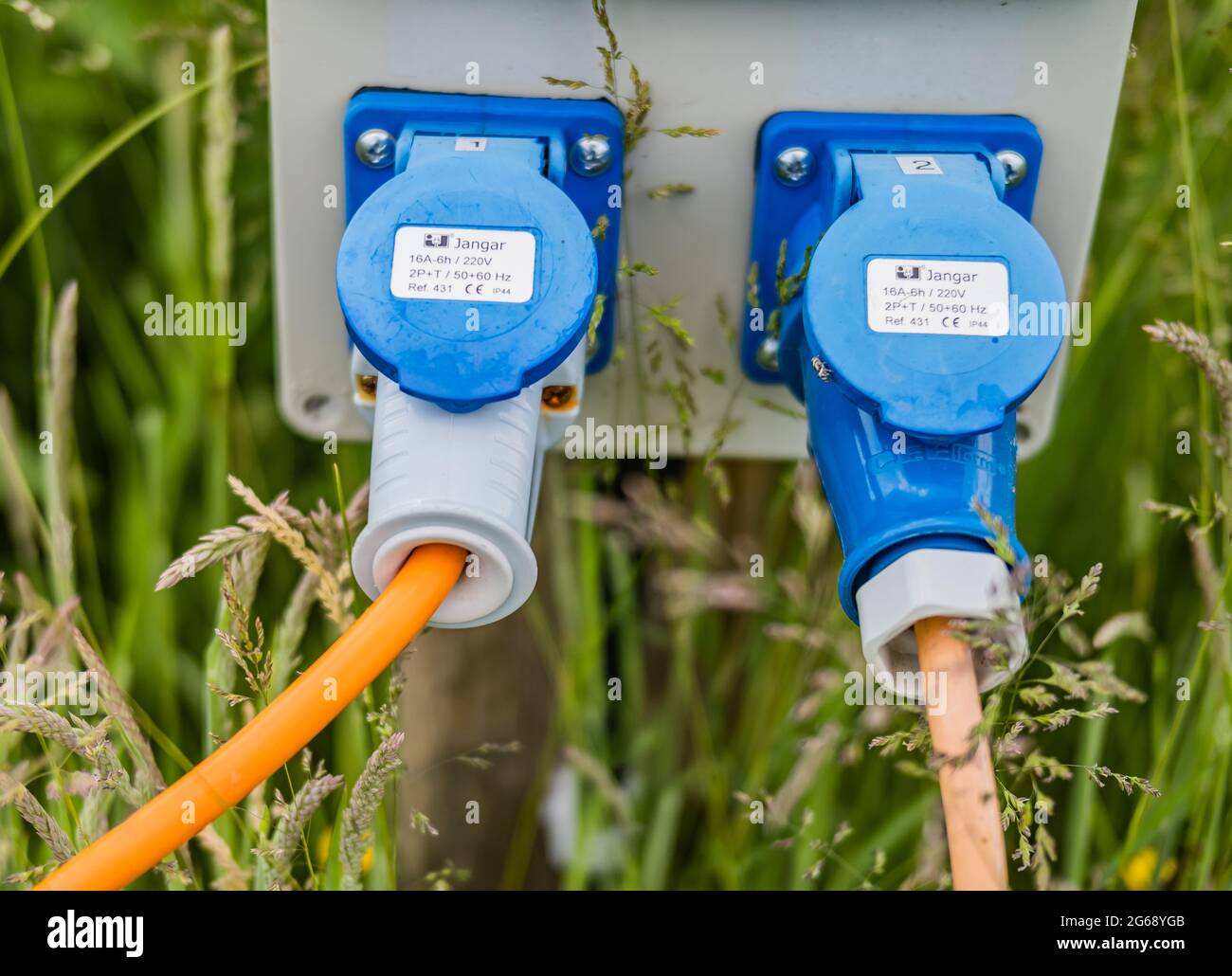 Camping electric hook up hires stock photography and images Alamy