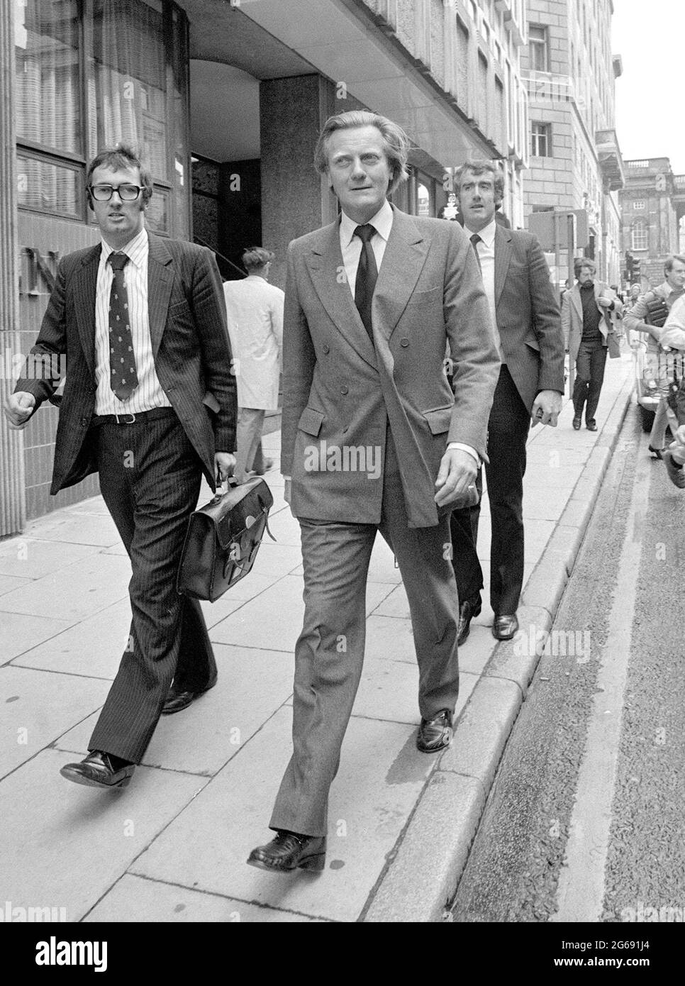 File photo dated 20/7/1981 of the then Environment Secretary Michael Heseltine on the streets of Liverpool at the start of his two-week visit to Merseyside. Forty years after riots broke out in Toxteth, changes sparked by the unrest have led to a 'complete transformation' of Liverpool. During nine days of civil unrest in July 1981, 468 police officers were injured, 500 people were arrested and 70 buildings were damaged so severely by fire they had to be demolished. Issue date: Sunday July 4,, 2021. Stock Photo