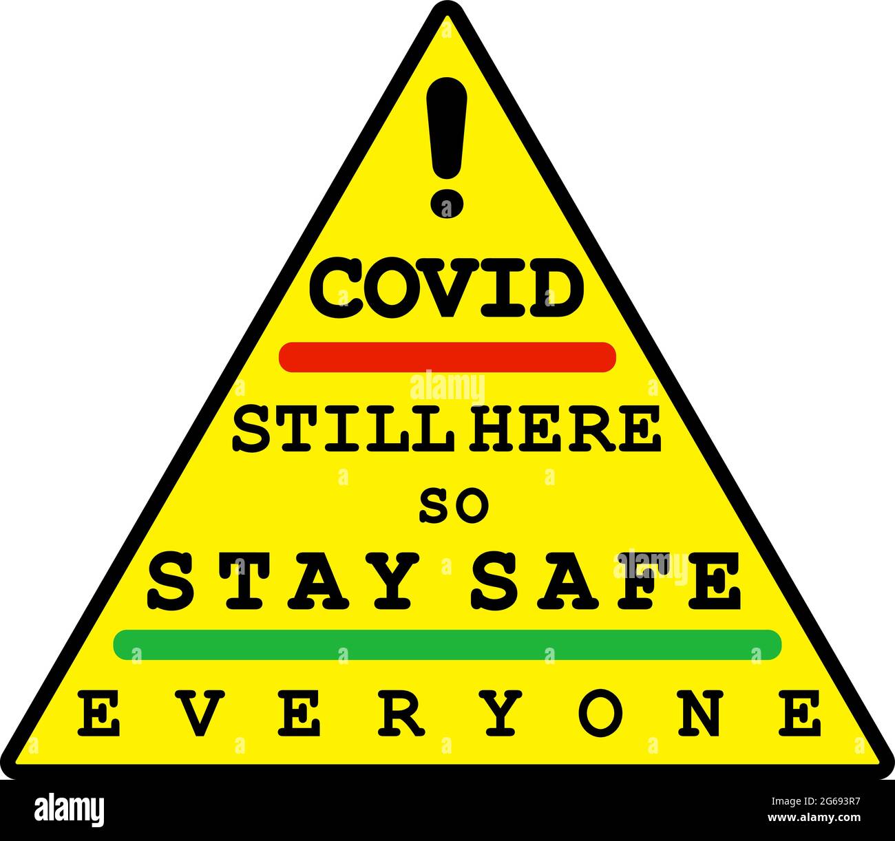 Message to stay safe during COVID-19 pandemic using the combination of modified roadway sign and Snellen chart Stock Vector