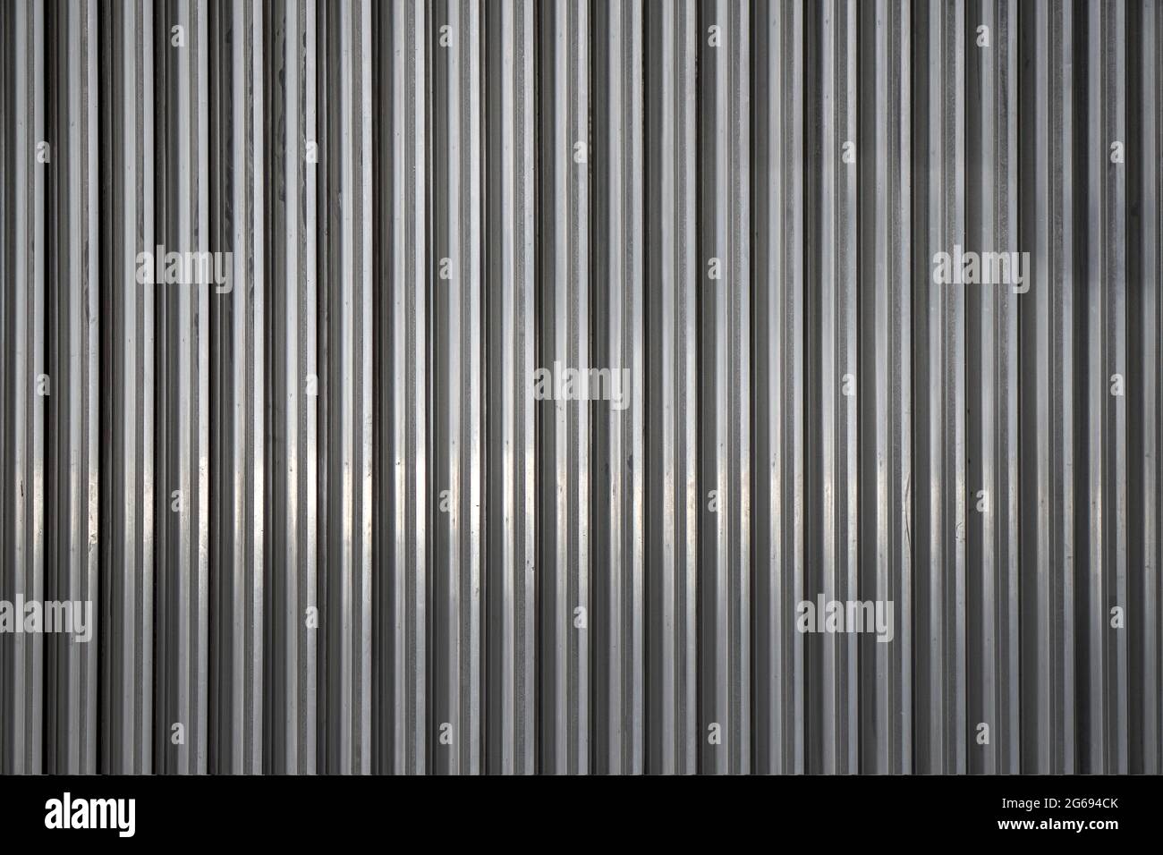 Background from unpainted corrugated metal. Vertical stripes Stock ...