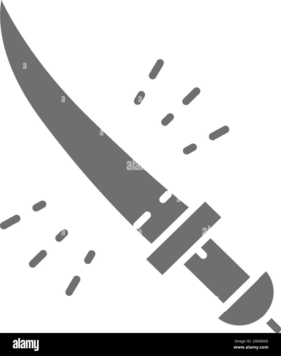Shamshir sword, saber, arabian weapon gray icon. Stock Vector
