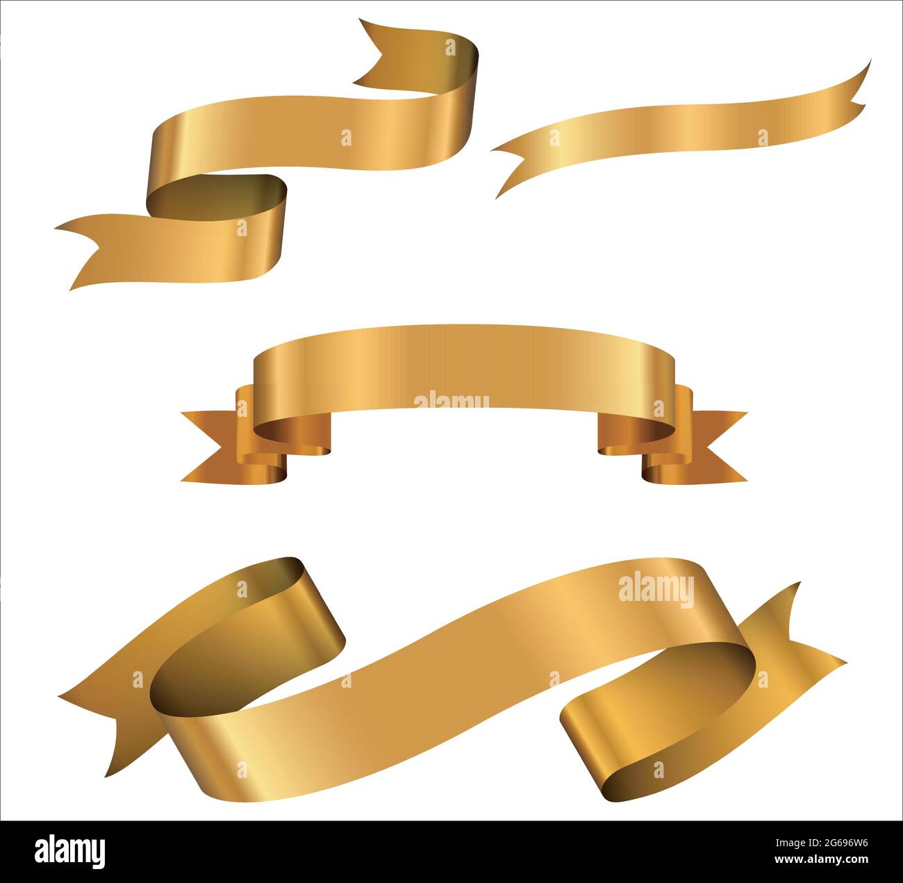 Notebook Ribbons Outside Gold Gold bow ribbons isolated Stock Vector Images - Alamy